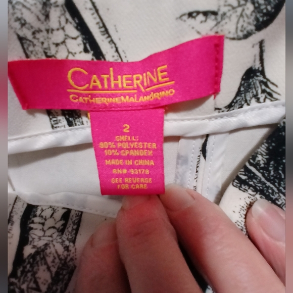 Catherine Malandrino women's size 2 tropical parrots toille print pencil skirt - Picture 6 of 9